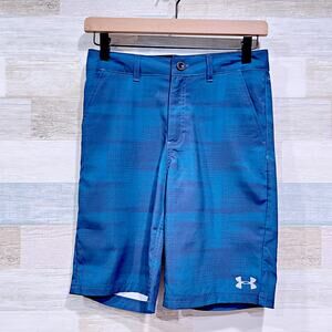 Under Armour Hybrid Shorts Blue Performance Stretch Quick Dry Youth Boys 14